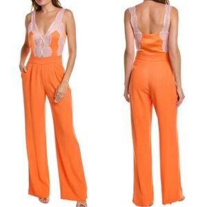 Ramy Brook Women's Vanna Lace Plunge V-Neck Jumpsuit NWT Size 0